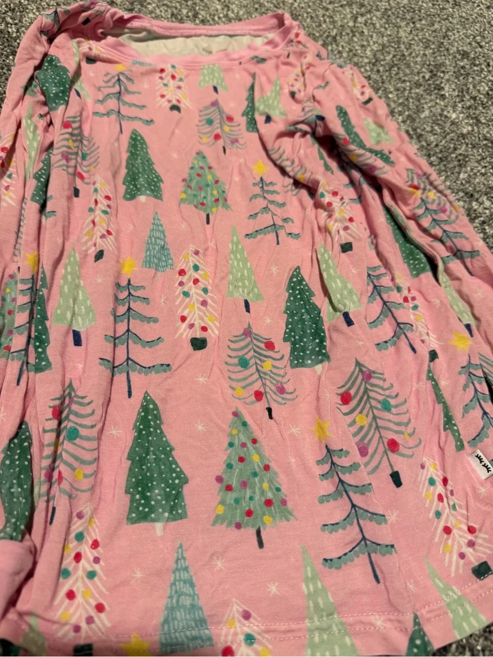 Little Sleepies Pink Holiday Tree Pajama Set